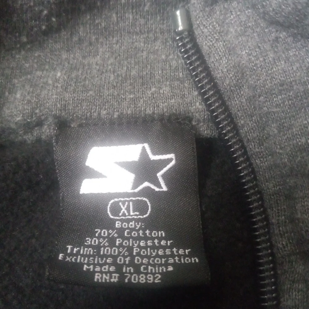 Starter 1/4 Zip Up Hoodie Men Size XL Grey And Orange Color Comfort